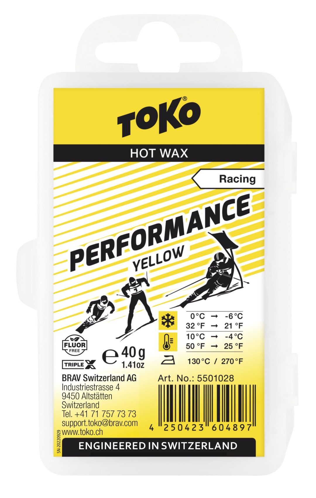 TOKO Performance Ski Wax - Red (120g) For 10-25°F Conditions